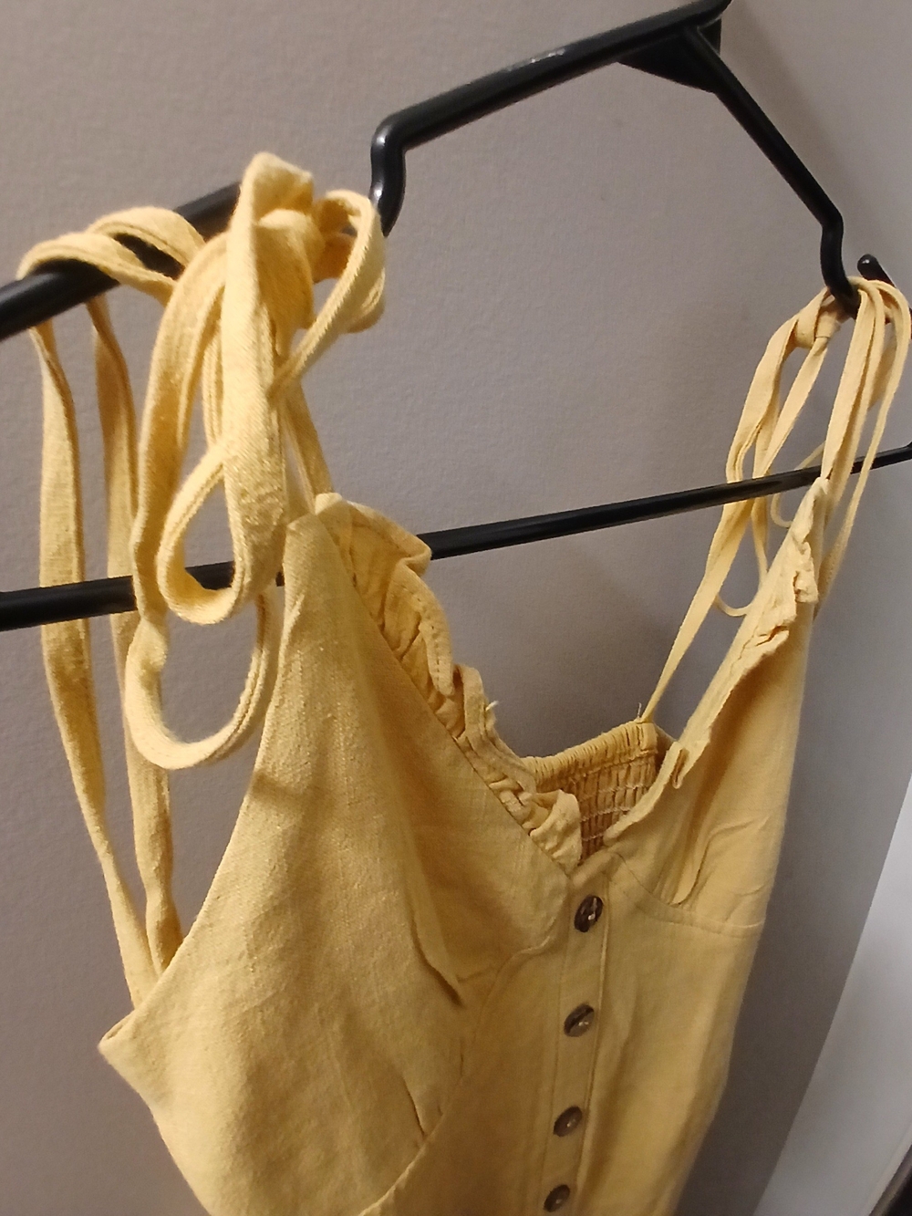 Yellow Button-Front Sundress - Picture 3 of 4